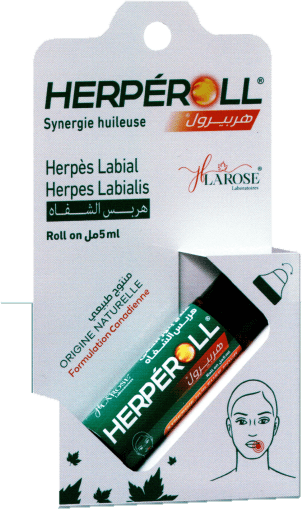 Coffret et flacon HERPÉROLL, 5 ml roll-on