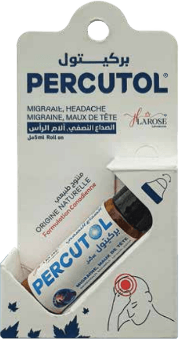 Coffret et flacon PERCUTOL, 5 ml roll-on